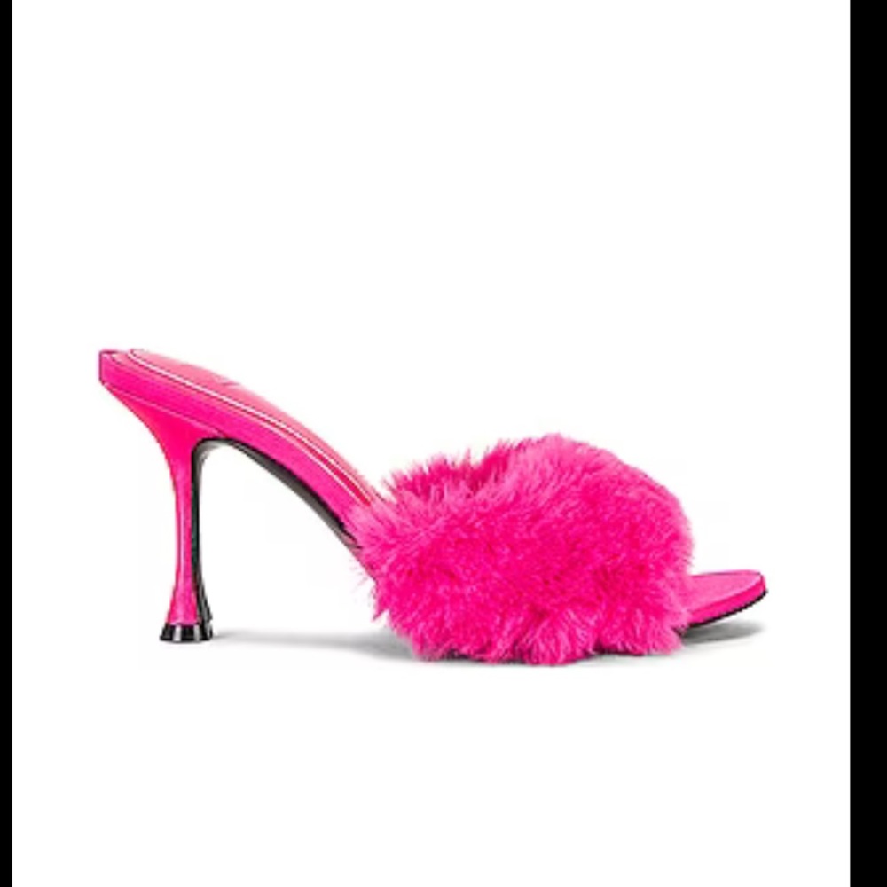 JLO Jennifer Lopez Bowery Faux Mink Mule in Lollipop, Size: 10 - Picture 2 of 8